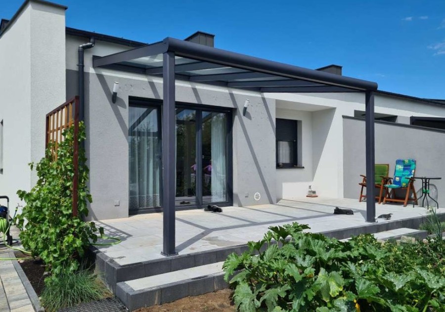 Zadaszenie tarasu MODERN PRO 6.06x4.00m dach poliwęglanowy