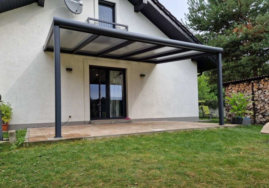 Zadaszenie tarasu MODERN PRO 9.06x4.00m dach poliwęglanowy