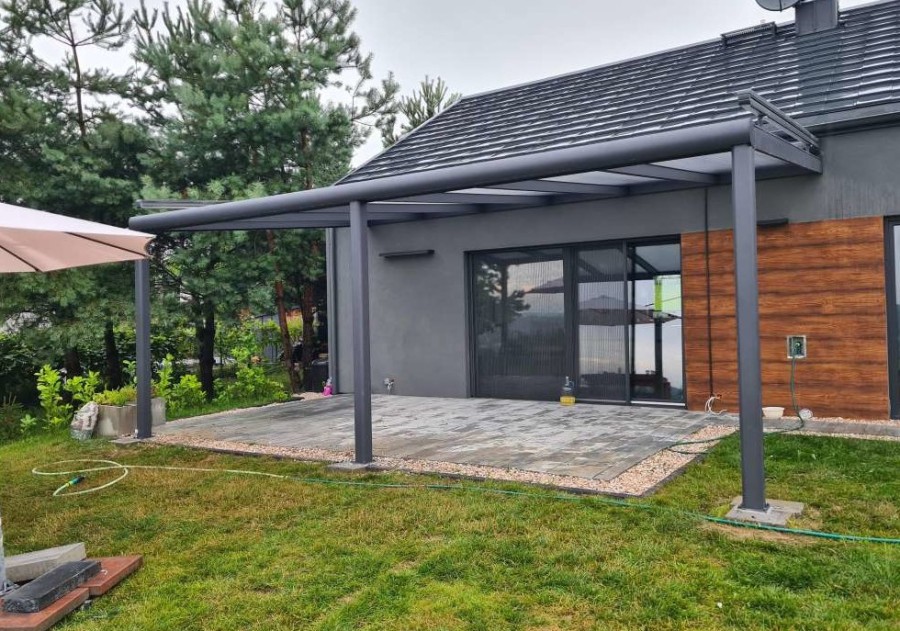 Zadaszenie tarasu MODERN PRO 9.06x4.00m dach poliwęglanowy