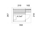 Sauna SANNA41, 2.30x2.30m 44mm