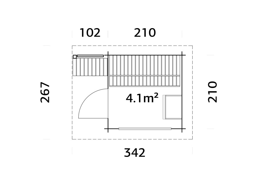 Sauna SANNA41, 2.30x2.30m 44mm