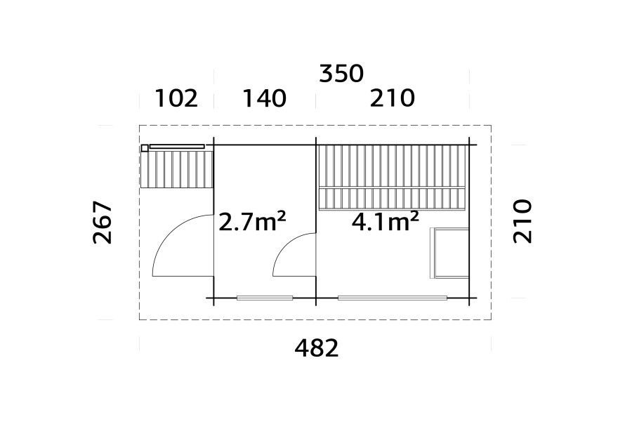 Sauna SANNA68, 3.70x2.30m 44mm
