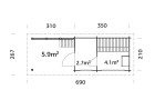 Sauna SANNA68+, 3.70x2.30m 44mm