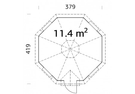 Domek grilowy EVA114 3.79m 44mm