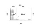 Sauna SANNA128, 5.20x2.90m 44mm