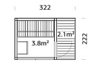 Sauna SARA38, 3.22x2.22m 16mm