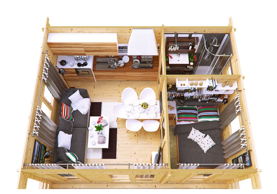 Domek letniskowy BARCELONA 6.0x4.5m 45mm