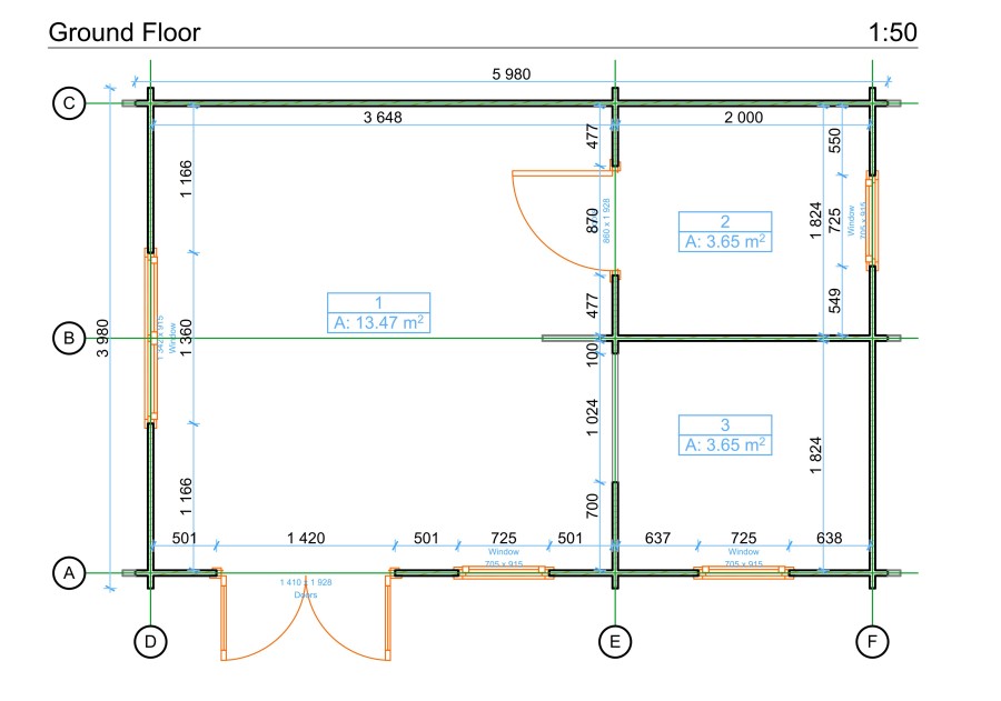 Domek letniskowy HETR 6.0x4.0m 44mm