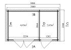 Domek ogrodowy ASTER mini, 3.8x2.3m 28mm