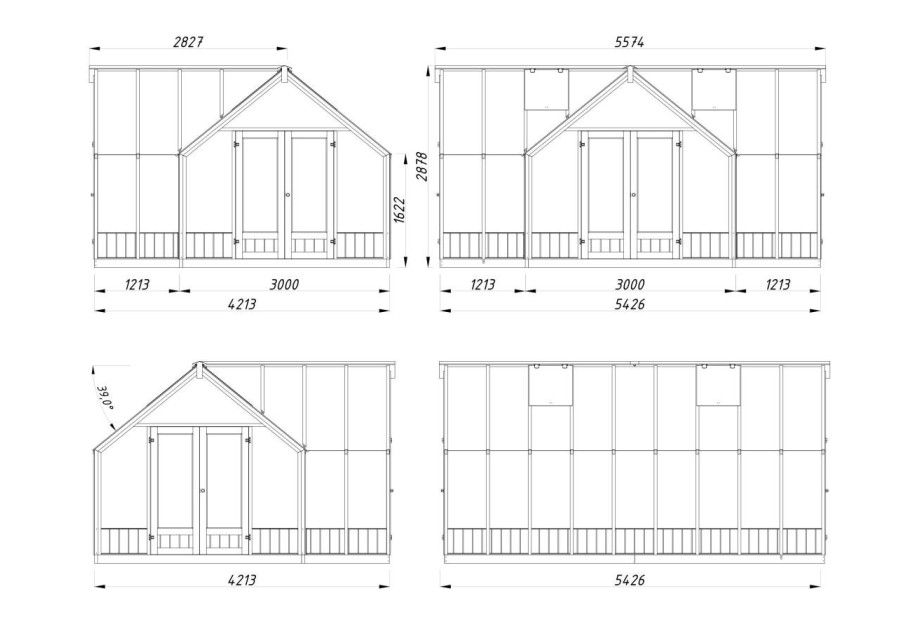 Altana nowoczesna EMILIA191 GH 5.43x4.21m RAL7012 DARK GREY
