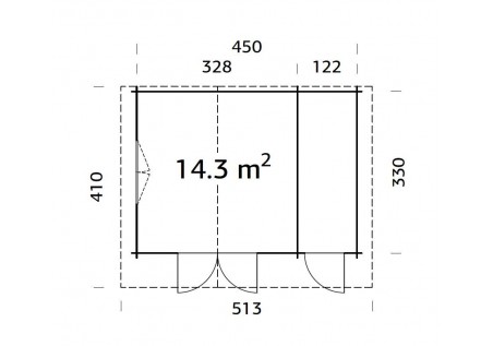Domek ogrodowy EMMA142, 4.7x3.5m 34mm