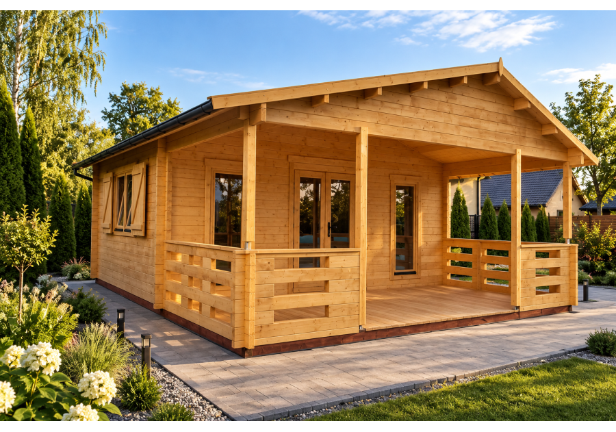 Domek letniskowy BARCELONA LITE 6.0x4.5m 44mm + 2.5m taras