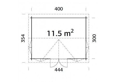 Domek ogrodowy CLAU115 4.2 X 3.2m 34mm