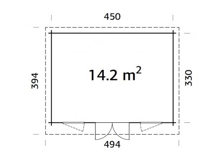 Domek ogrodowy LISA 142 4.7 x 3.5m 44mm