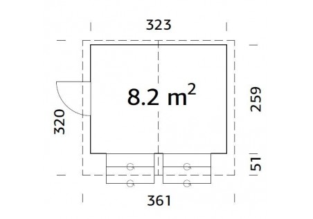 Pawilon Handlowy STEL82 3.23 x 2.59m 16mm