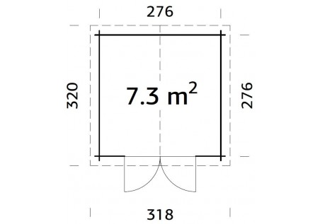 Domek ogrodowy RALF73, 2.96x2.96m 28mm