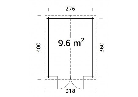 Domek ogrodowy RALF96, 2.96x3.80m 28mm
