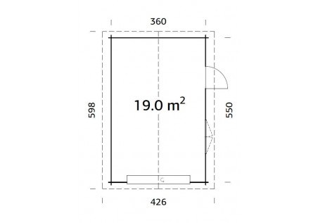 Garaż ROGER190, 3.8x5.7m 44mm + segmentowa brama