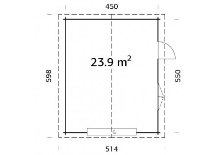 Garaż ROGER239, 4.7x5.7m 44mm + segmentowa brama