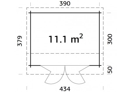 Domek ogrodowy INES111 4.1 x 3.2m 44m