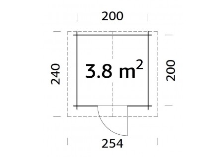 Domek ogrodowy VIVI38, 2.2x2.2m 28mm