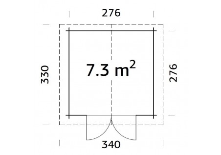 Domek ogrodowy LOTA73, 2.96x2.96m 28mm