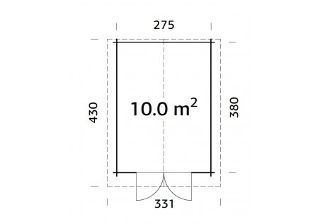 Domek ogrodowy LOTA100, 2.95x4.00m 34mm