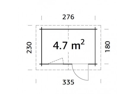 Domek ogrodowy KLARA47, 2.96x2.0m 28mm