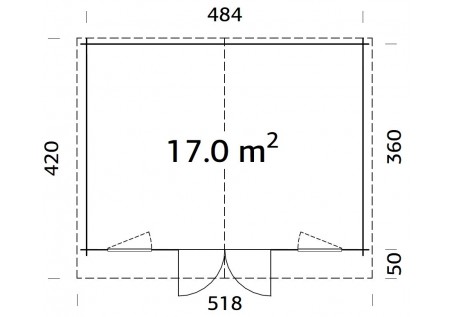 Domek ogrodowy KLARA170, 5.04x3.8m 28mm