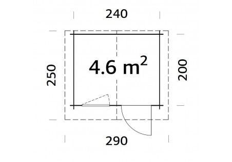 Domek ogrodowy EMMA46, 2.60x2.20m 28mm