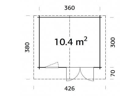 Domek ogrodowy EMMA104, 3.8x3.2m 34mm