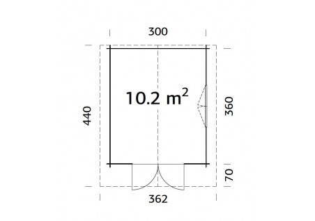 Domek ogrodowy SALY102, 3.2 x 3.8m 44mm
