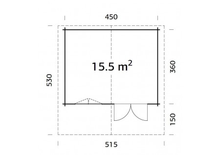 Domek ogrodowy SALY155 4.7 x 3.8m 44mm