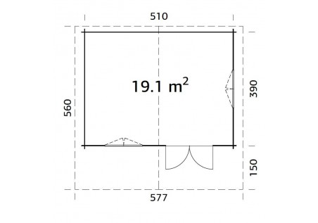 Domek ogrodowy SALY191, 5.3 x 4.1m 44mm