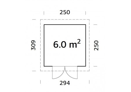 Domek ogrodowy LARA 60, 2.5x2.5m 28mm