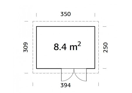 Domek ogrodowy LARA 84, 3.5x2.5m 28mm
