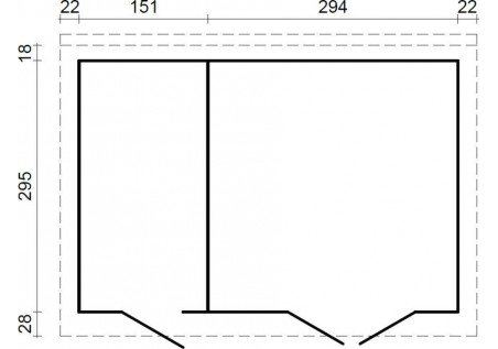 Domek ogrodowy LARA 127, 4.45x2.95m 28mm