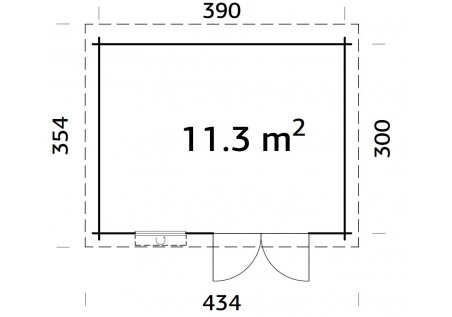 Domek ogrodowy ELSA 113, 4.1x3.2m 28mm
