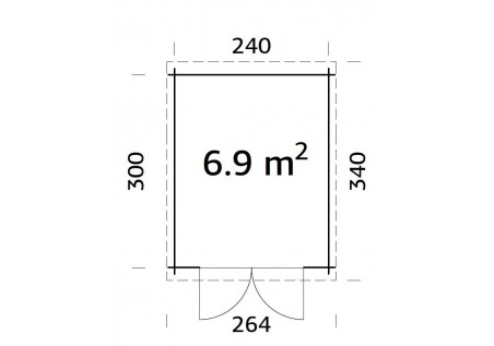 Domek ogrodowy ELA 69, 2.6 x 3.2m 28mm