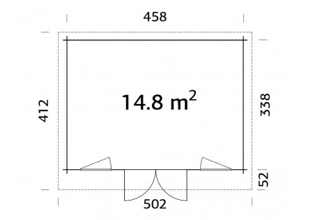 Domek ogrodowy BRET 148, 4.78 x 3.85m 44mm