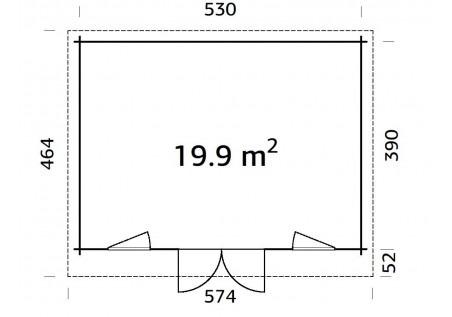 Domek ogrodowy BRET 199, 5.5 x 4.1m 44mm