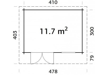 Domek ogrodowy HEIDI 117 4.3 x 3.2m 44mm