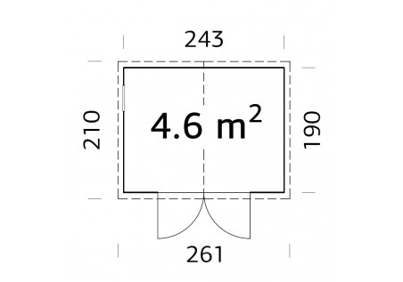Domek ogrodowy DAN 45, 2.43x1.9m 16mm