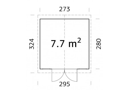 Domek ogrodowy DAN 75, 2.73x2.8m 16mm