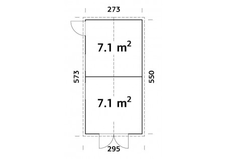 Domek ogrodowy DAN 147, 2.73x5.5m 16mm