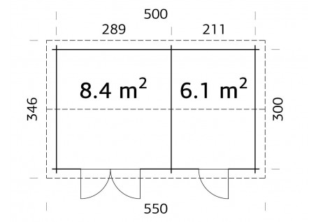 Domek ogrodowy JARI 145, 5.2x3.2m 28mm