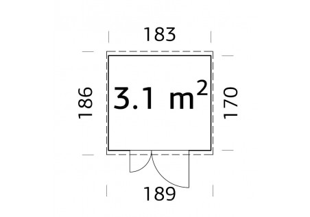 Domek ogrodowy LEIF 31, 1.83x1.7m 16mm