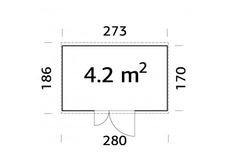 Domek ogrodowy LEIF 42, 2.73x1.7m 16mm