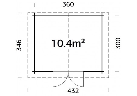 Domek ogrodowy TINA104, 3.80x3.20m 34mm