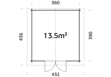 Domek ogrodowy TINA135, 3.80x4.10m 34mm